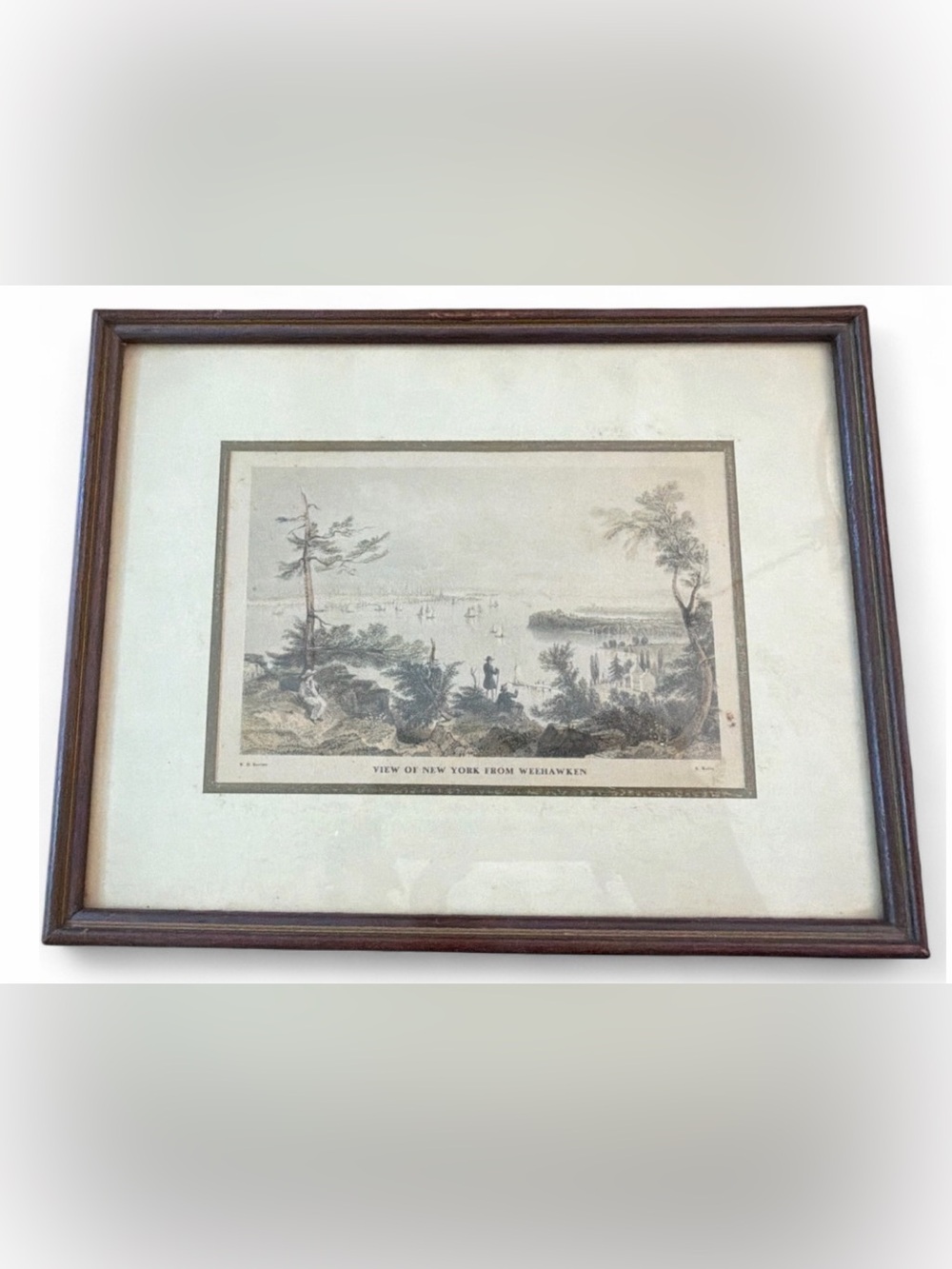 William Henry Bartlett R. Wallis Antique View of New York From Weehawken Print